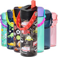 Elemental Water Bottles for Kids - Splash Kids Water Bottle for School with Pop-it Handle - BPA Free Tritan Plastic Water Bottle with Straw Leak Proof when Spout is Closed - Service Vechicle - 18oz
