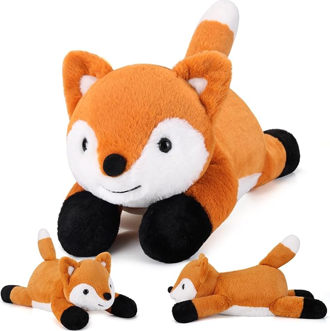 gnomantic Fox Weighted Stuffed Animals - 28 Inch 5.0 Pounds Weighted Plushies Fox - Large Plush Stuffed Animals Pillow - Cute Plush Toys Gifts for Kids & Adults