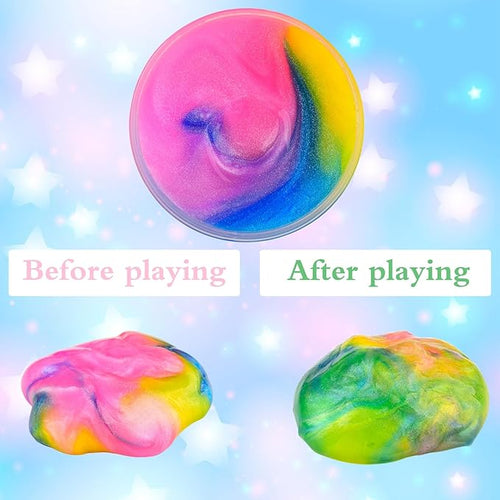 102 Pack Squishy Bulk Galaxy Slime Kit, Party Favors for Kids Slime Cup Bulk DIY Stress Relief Putty Toy Stretchy & Non-Sticky Valentine Day Birthday Goodie Bag Stuffer Classroom Reward for Girls Boys