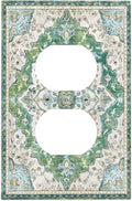 Sage Green Boho Vintage Floral Outlet Covers 1 Gang Duplex Light Switch Cover Decorative Switch Plates Electrical Receptacle Faceplate Wall Plate for Bedroom Living Room Decor