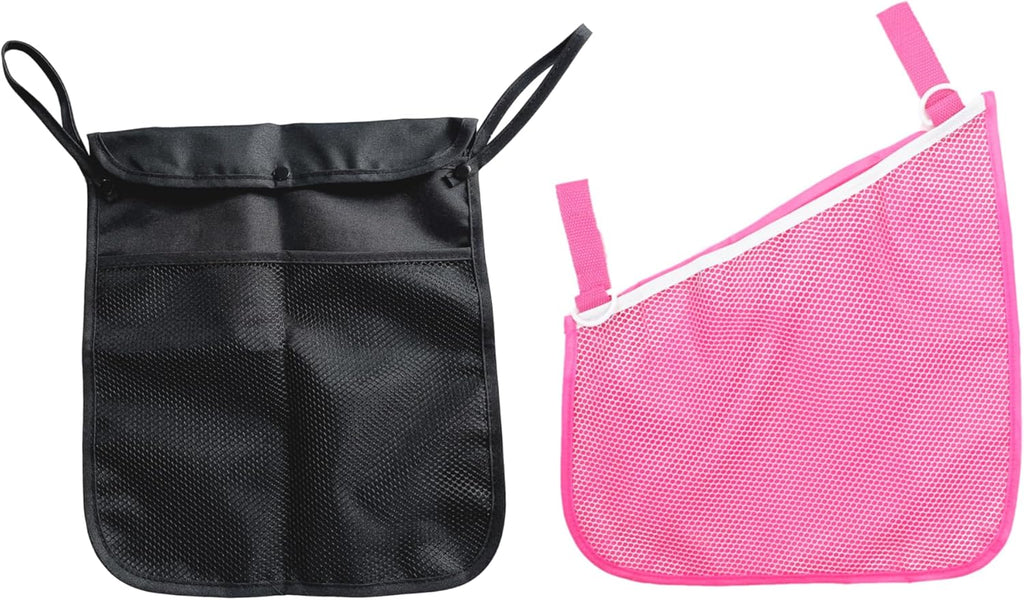 2PCS Pack Umbrella Strollers Organizer, Side One for Toys and Snacks,The Back One For Mommy to Keep Keys, Phone, Snacks, Bottles,Nappy Diaper Storage, Detachable (BLACK D)