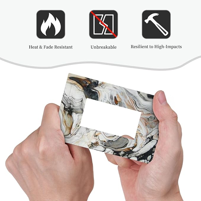 Black Gold Marble Texture Modern Abstract Print Decorative Outlet Covers 1 Gang Single Rocker Light Switch Cover Plate Wall Plates GFCI Faceplate for Bathroom Kitchen Decor
