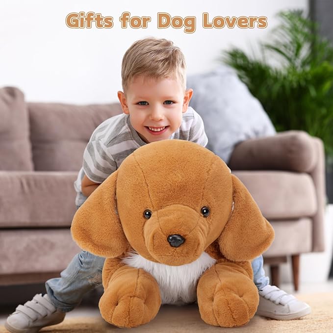 Tezituor 31.5" Large Golden Retriever Stuffed Animal,Giant Stuffed Dog Cuddly Dog Plush Pillow, Realistic Puppy Plushies for Kids Birthday