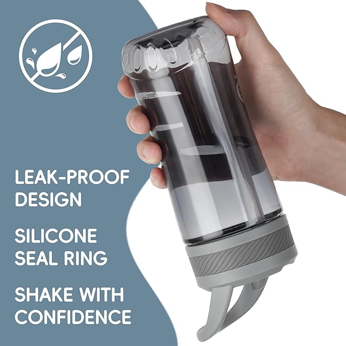 Kids Clear Water Bottle 14oz Flip with Straw Carry Handle, Leakproof, Reusable, Tritan, BPA Free, Suitable for Boys and Girls, Gray