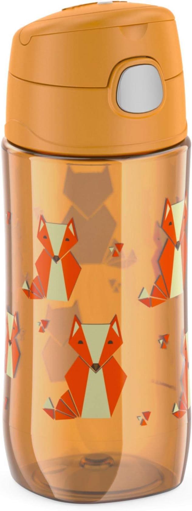 THERMOS FUNTAINER 16 Ounce Stainless Steel Vacuum Insulated Bottle with Wide Spout Lid, Fox Friends