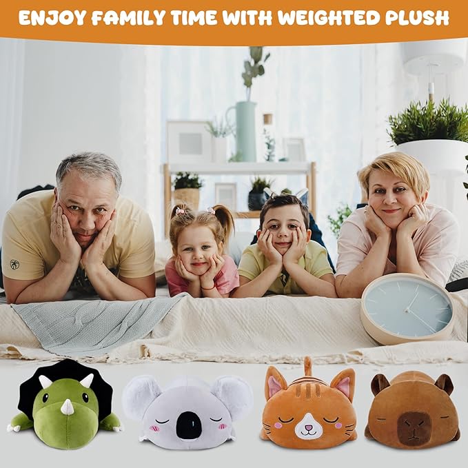 TOYSYM Weighted Stuffed Animals, Capybara Plush with Weighted Beads, Cute Capybara Stuffed Animals Pillow Gifts for Adults Kids Boys Girls 9.8inch
