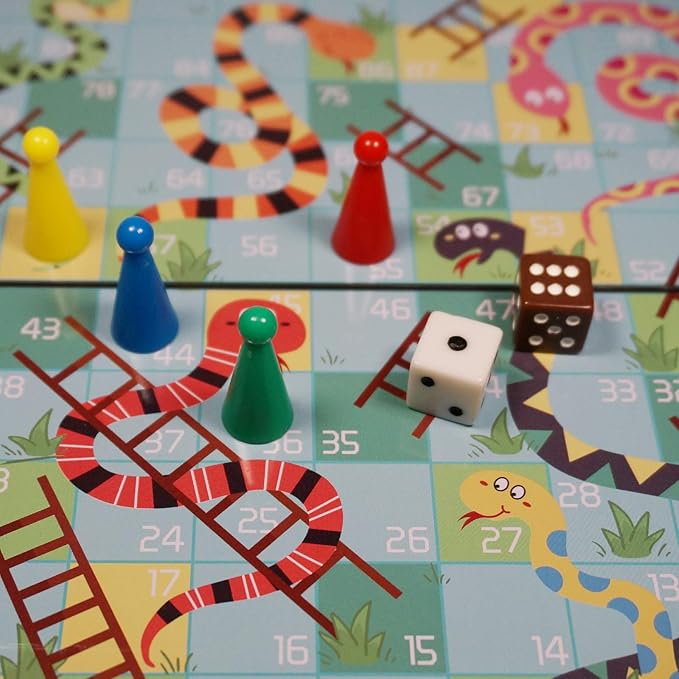 Mini Snakes and Ladders Board Game Set -7.9″, Magnetic Travel Board Game, Family Fun Toys/Gift for Kids