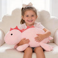 JOD® Weighted Dinosaur Stuffed Animals, Dinosaur Weighted 4.2 lbs, 22" Large Weighted Plush Animal, Cute Plush Toy Pillow, Soft Dino Plushie Gifts for Adults, Boys & Girls (56 CM Pink)