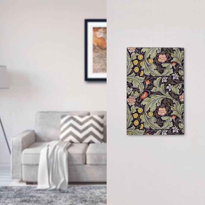 Boho William Morris Floral Green Leaves Flower Light Switch Cover Plate 1 Gang No Device Blank Electrical Wall Plates Faceplate Decorative Switch Plate Covers for Farmhouse Home Decor