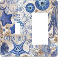 Outlet Covers Vintage Sea Blue Seahorse Starfish Octopus 1 Toggle 1 Rocker Combination Decorative Wall Plate Electrical Switch Plates Light Switch Cover Plate For Kids Room Home Decor