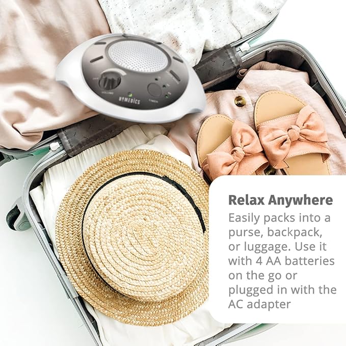 Homedics SoundSleep White Noise Sound Machine, Gold, Small Travel Sound Machine with 6 Relaxing Nature Sounds, Portable Sound Therapy for Home, Office, Nursery, Auto-Off Timer, by Homedics (Pack of 3)