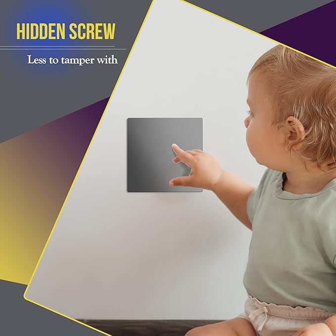 ENERLITES Screwless Double Blank Wall Plate, Child Safe Two Gang Blank Device Outlet Cover, Standard Size, 2-Gang 4.68" x 4.73", Polycarbonate Thermoplastic, UL Listed, SI8802-GY, Glossy, Gray