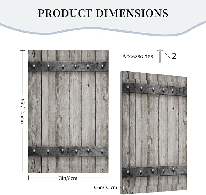 Decorative Switch Plate Covers Vintage Wood Barn Door Texture Printed Country Farmhouse 1 Gang No Device Light Switch Cover Plate Blank Wall Plate Cover Switchplate Electrical Faceplate