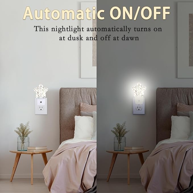 Marble Line Geometric Plug-in Night Light with Dusk-to-Dawn Sensor for Bedroom,Bathroom and Living Room Sleep Friendly lamp for Women/Girls/Boys Gift,0.5W