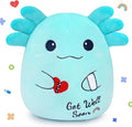 Get Well Gifts for Kids, Blue Axolotl Get Well Soon Stuffed Animal Feel Better Gifts for Kids, Kawaii Axolotl Pillow Plush Gift for Boys Girls After Surgery