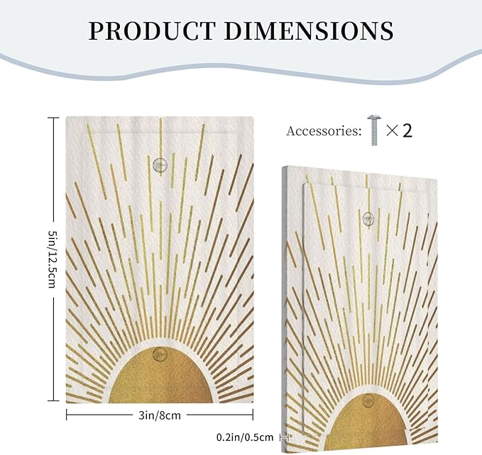 Decorative Switch Plate Covers Midcentury Golden Sun Minimalism Sunrise 1 Gang No Device Light Switch Cover Plate Blank Wall Plate Cover Switchplate Electrical Faceplate for Bedroom Decor