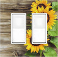 Decorative Outlet Covers Sunflowers Rustic Wood 2 Gang Double Gfci Rocker Electrical Wall Panels Light Switch Cover Plate For Farmhouse Cabin Decor