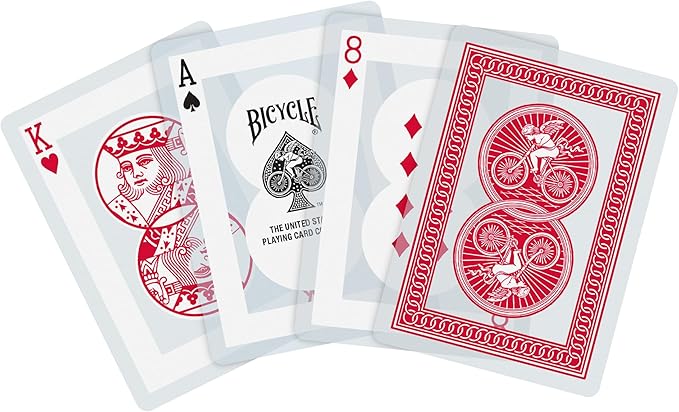 Bicycle Waterproof Playing Cards, Red Plastic Deck of Cards, Durable Plastic Cards for Pool, Beach, Camping & Party Games