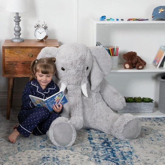 Vermont Teddy Bear Giant Elephant Stuffed Animal | 4 Foot Elephant Plush Toy and Emotional Support Plush for Kids and Adults | Crafted in the USA