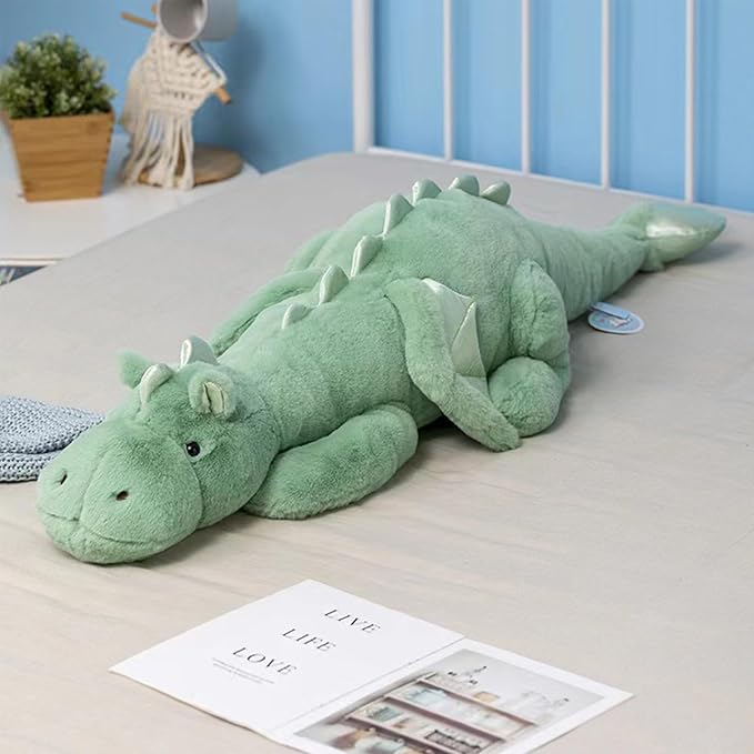 Pterosaur Stuffed Animal with Wings - Cute Soft Dinosaurs Plush Toys Little Flying Dragon Plushies Pillow Doll Christmas Birthday Gifts for Kids Boys Girls (Green,27.55inch/70cm)