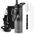 RAYMYLO Insulated Water Bottle 20 oz, Triple Wall Vacuum Stainless Steel (Cold for 24Hrs, Hot for 12Hrs), Leak Proof & Non-BPA, Kids Water Bottle Jug for School with Straw Spout Lids