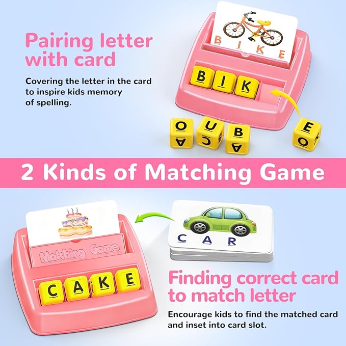 NARRIO Educational Toys for 3-5 Year Old Girls Gifts, Matching Letter Game Preschool ABC Learning Toys for Kids Ages 4-8 Years, Christmas Birthday Gifts for Toddler Toys Age 2-4