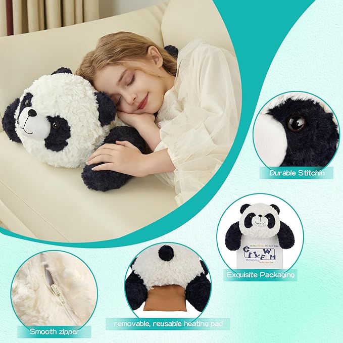 GILFWM 25" 5 Lbs Weighted Stuffed Animals Fox, Heatable and Coolable Weighted Plush with Microwavable Heating Pad,Removable Soft Washable Cute Plushie Pillow Toy Gifts for Adults and Kids
