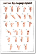 Zieglerworld American Sign Language ASL Alphabet & Numbers Laminated Double Sided Educational Learning Tools Chart 8 1/2 x 11