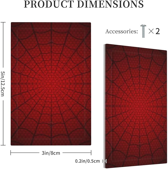 Light Switch Cover Red Black Spider Web Wall Plate Cover 1 Gang Blank No Device Decorative Outlet Covers Electrical Switchplate for Kids Room Home Decor