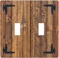 Faux Wood Decorative Printed Double Light Switch Cover Plates Decorative 2 Gang Wall Plate Double Toggle Lightswitch Cover