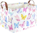 Rectangular Butterfly Basket,Girls Basket, Foldable waterproof cute storage basket,Kids Storage Bin,Toy gift Organizer,Girls Room Decor,Butterfly Room Decor,Gift Box(Colorful Butterflies)