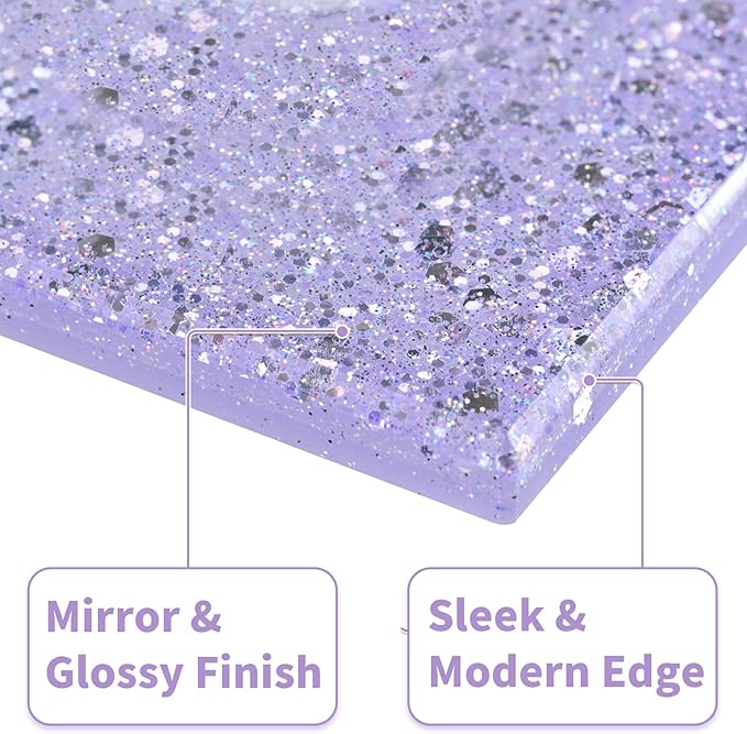 Light Switch Cover Plate - Shiny Purple Glossy Finish (2-Gang,5.1" x 5.1") - Sparkle Double Toggle Wall Plate