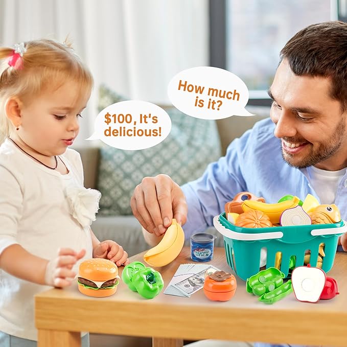 200Pcs Mini Play Kitchen Accessories for Kids, Pretend Cooking Playset with Cookware, Tableware & 2 Fruit Sets, Learning Gift for Girls, Boys, Toddlers, Green