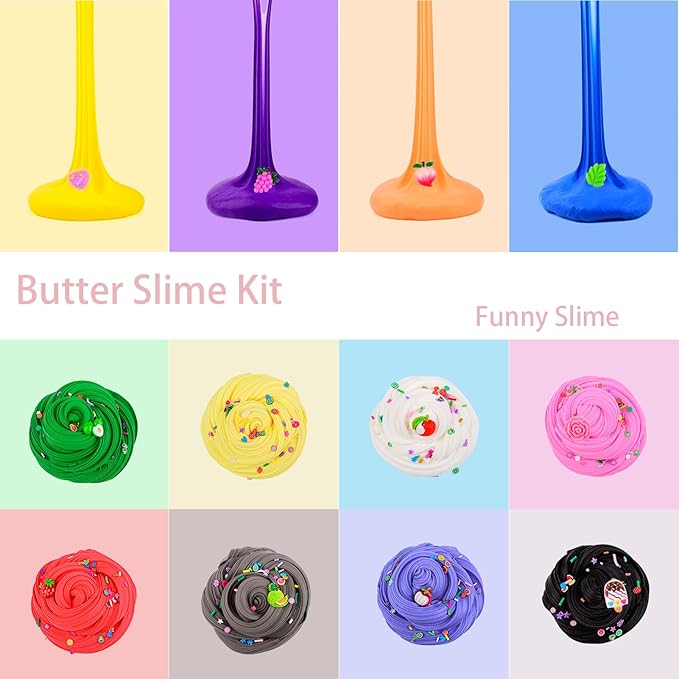 64 Pieces Mini Slime kit,Butter Slime Party Favors, Valentines Slime Bulk Toy for Classroom Prizes, Stocking Stuffers, Goodie Bag for Kids Boys Girls, Ideal Birthday Easter Filling Gifts