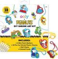 Ooly x Peanuts Snoopy 34 PC DIY Shrinking Art Kit for Kids with Markers, 20 Plastic Pre Cut Charms and More, No Mess Creative Activity Jewelry Making Kit