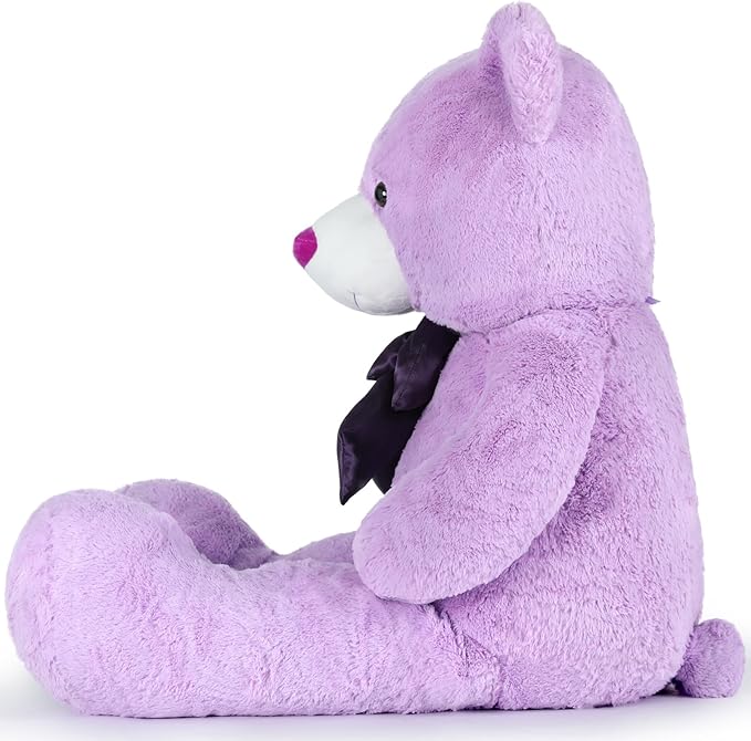 Toys Studio Large Teddy Bear 47 Inch, 4ft Giant Purple Teddy Bear for Baby Shower Decorations Big Plush Toy for Kids Girls Women Christmas Valentine's Day