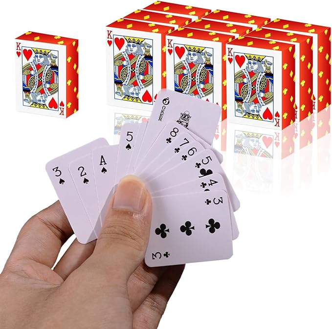 Mini Playing Cards 5 Pack, 1.65" Mini Deck of Cards, Miniature Playing Cards with Great Novelty Gift, Party Favor for Boys and Girls