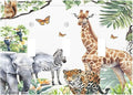 Elephant Giraffe Jungle Animals Leopard Zoo Decorative Switch Plates 3 Gang Wall Plate Triple Toggle Light Switch Cover Faceplate Electrical Wall Panels for Kids Room Nursery Decor