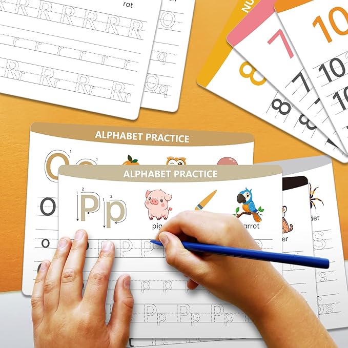 Alphabet & Number Practice Dry Erase Boards A-Z Letters & Numbers 1-10 | Perfect for Preschool, Homeschool & Kindergarten Double-Sided 18 Sheets, 36 Pages 11x8.5 Educational Tool