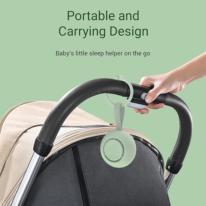 Jaroco Portable Baby Sound Machine [White Noise for Babies Kids Adults][Sleep Soother][12 Soothing Sounds] 15 Hours Battery Life, Registry Gift,Shower,Clips on Baby Stroller.Mint