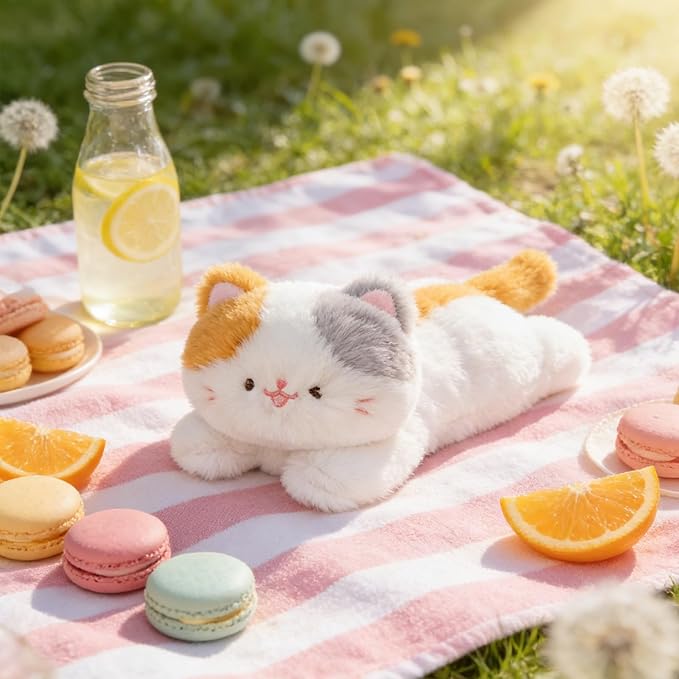 PEACH CAT Calico Cat Stuffed Animal Cute Kitten Plushies Small Plush Toys Gifts for Kids