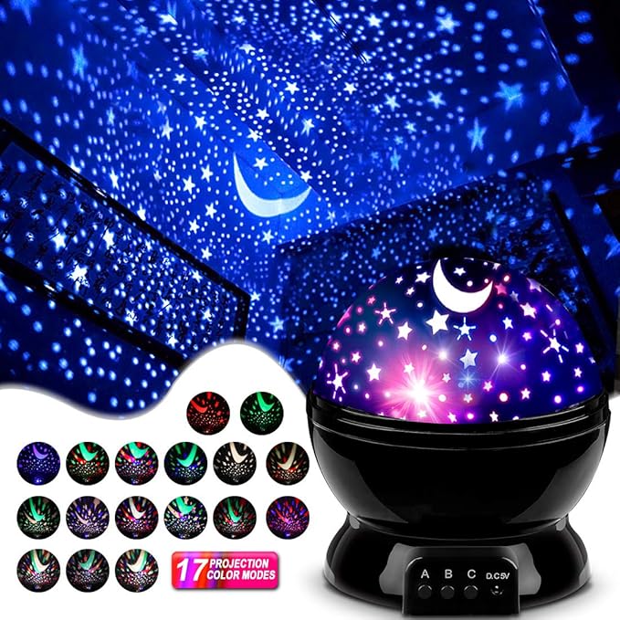 Star Projector Night Light for Kids, 360° Rotating Star Lights for Bedroom, Kid Night Light Projector, Ceiling Light Projector for Kids Room, Birthday Gift for 3 4 5 6 7 8 Year Old Girls Boys