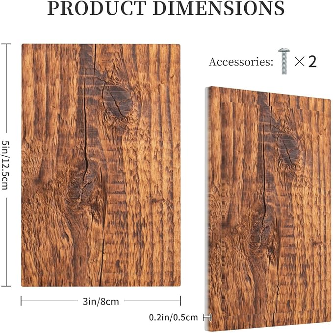 Brown Wood Grain Rustic Natural Burl Print Light Switch Cover Plate 1 Gang No Device Blank Electrical Wall Plates Faceplate Decorative Switch Plate Covers for Farmhouse Home Decor