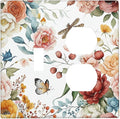 Rustic Style Colorful Peony Butterfly Dragonfly Wallplates 1 Toggle 1 Duplex Electrical Gfci Faceplate Decorative Light Switch Covers Switch Plate for Bedroom Living Room Decor