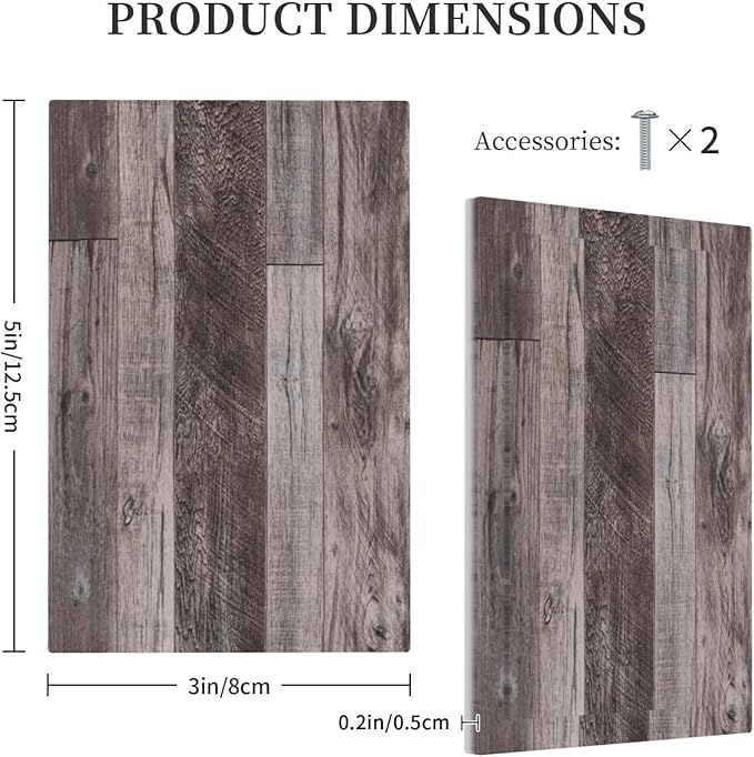 Light Switch Cover Plate Rustic Dark Grey Wood Retro Country Wooden 1 Gang No Device Blank Electrical Wall Plates Faceplate Decorative Switch Plate for Farmhouse Cabin Decor
