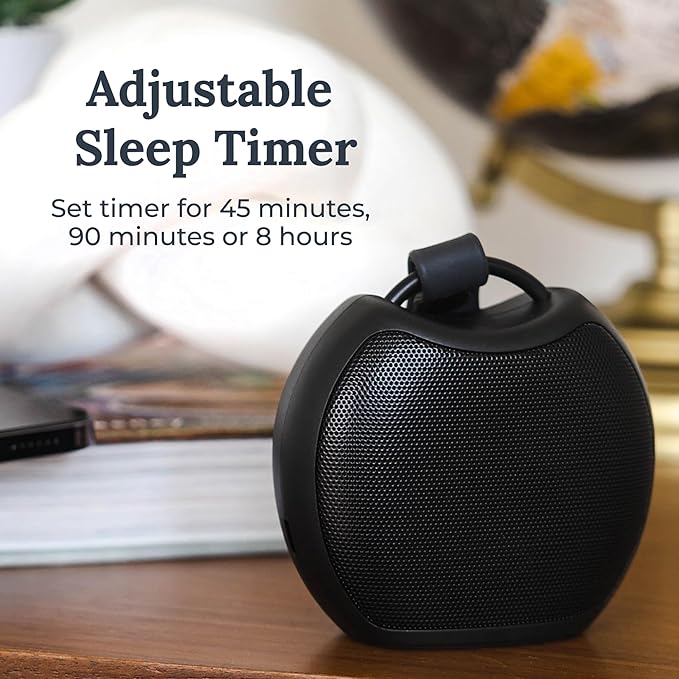 Yogasleep Rohm+ Travel White Noise Sound Machine (Black), Bluetooth Wireless Speaker & Charging, 20 Soothing Natural Sounds, Noise Canceling for Sleep Aid, Office Privacy & Meditation, Compact Size