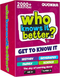 Board Games for Kids 8-12 – Set of 4 Family Card Games for Kids and Adults – Trivia Cards for Family Game Night – Who Knows It Better – 2000+ Questions History, Geography, Science – Fun Card Game
