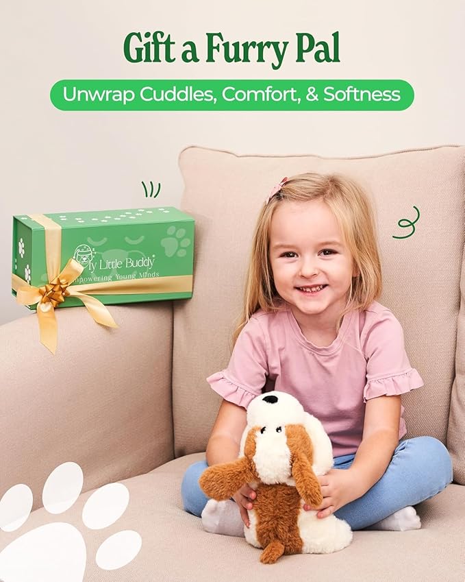Heatable Weighted Plush Puppy Dog – Cozy Comfort & Security, Soothing Stuffed Animal for Kids & Toddlers, Compact 1.5 lbs – Perfect for Cuddles!