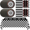 41Pcs Race Car Birthday Party Supplies Inckudes 20 Plates 20 Napkins and 1 Tablecloth, Racing Car Race Track Party Decorations Racing Sports Themed Dinnerware for Kids Boys Baby Shower Home Decor