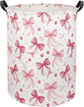 HIYAGON Butterfly Baby Laundry Basket Baby Hamper for Nursery Girl Kids Butterfly Hamper Cute Kids Toys Storage Bin Organizer Butterfly Room Decor for Home(Pink Bowknot)